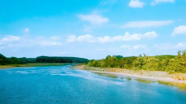 River landscape in early autumn